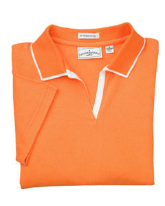 Ladies?  6 oz. Egyptian Diamond Knit? Polo with Intarsia Collar