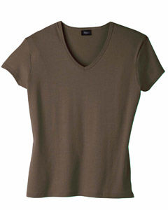 Ladies' 6.1 oz. Classic Fit V-Neck T-Shirt