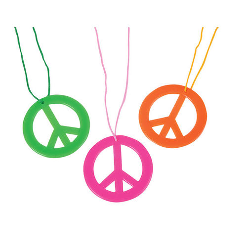 2.75"" Peace Sign Necklace Case Pack 12