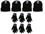 Winter Knit Hats and Gloves - Black Only Case Pack 240