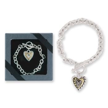 Tender N' True Silver Finish Heart Bracelet Case Pack 36