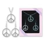 Pretty N' Peace Peace Sign Necklace/Earring Set Case Pack 48