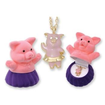 Pig Animal Necklace in Pig Box Case Pack 24