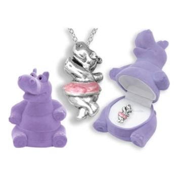 Hippo Animal Necklace in Hippo Box Case Pack 24