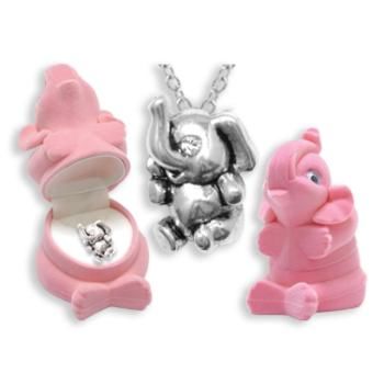 Elephant Animal Necklace in Elephant Box Case Pack 24