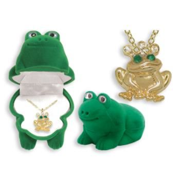 Frog Animal Necklace in Frog Box Case Pack 24