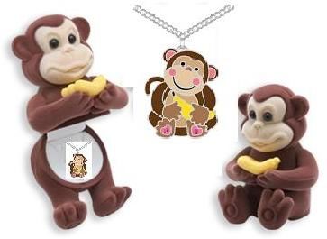 Monkey Animal Necklace in Monkey Box Case Pack 24