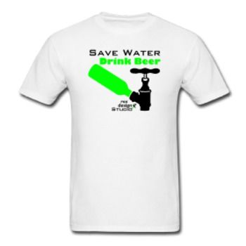 Men's Save water, Drink Beer T-Shirt Case Pack 25