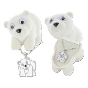 Polar Bear Aniamal Necklace in Polar Bear Box Case Pack 24