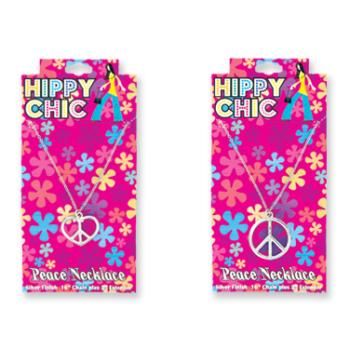 Hippy Chic Peace Sign Necklace Case Pack 72