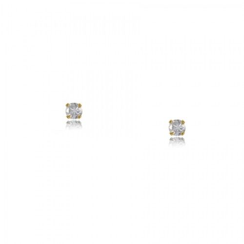 Ladies' & Girl'S 14k Yellow Gold Diamond Stud Earrings