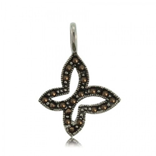 Butterfly Pendant Sterling Silver Marcasite Ladies New