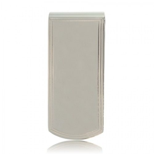 Engravable Money Clip Electroplated Rhodium Gents New