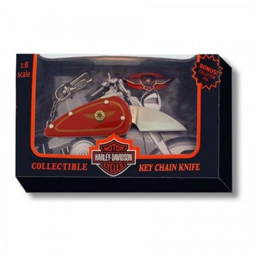 Harley Davidson Pocket Knife Keychain Red Wing - Unique