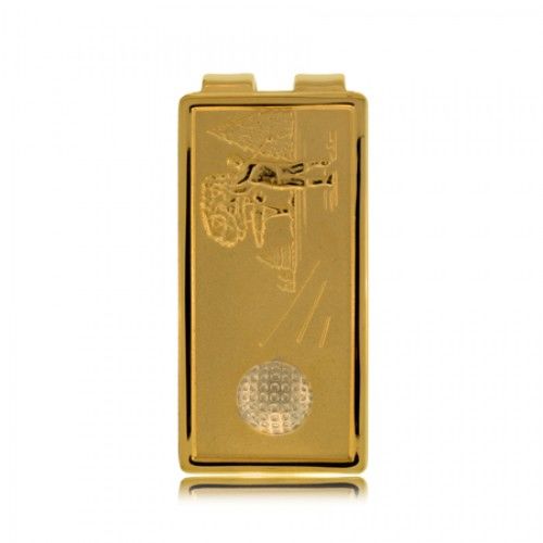 Money Clip Golf Theme 22k Gold Plated Golf Backswing