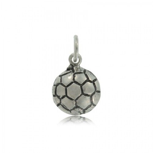 Soccer Charm in Sterling Silver Sporty Futbal Pendant