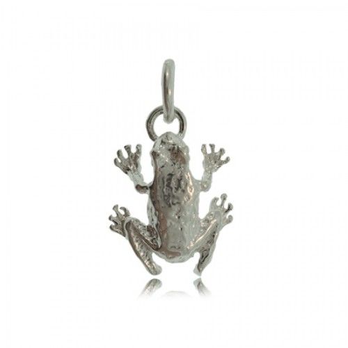 Sterling Silver Pendant 3-D Frog Toad Pendant - New