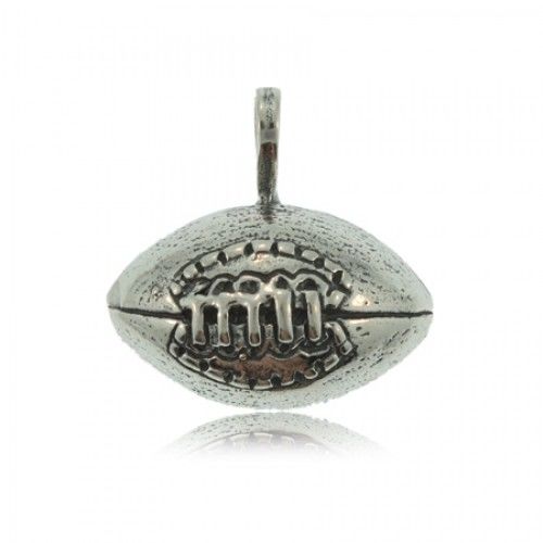 Football Pendant Charm Sterling Silver with Nice Detail