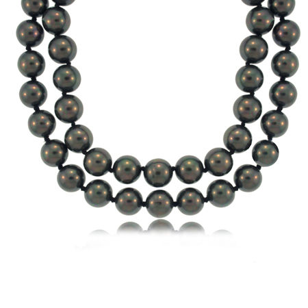 Tahitian Black Pearl Necklace Silver Pearlfection New