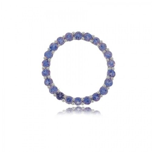 Tanzanite Circle of Life Pendant 10k White Gold Ladies