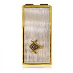 Masonic Money Clip Blue Lodge Stainless Steel Gold Trim