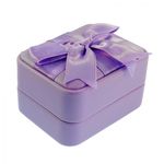 Jewelry Box W/ Mirror 2 Sections Lilac Leatherette Case