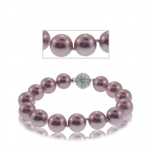 Pink Pearl Bracelet Rhodium Plated Ladies Pearlfection