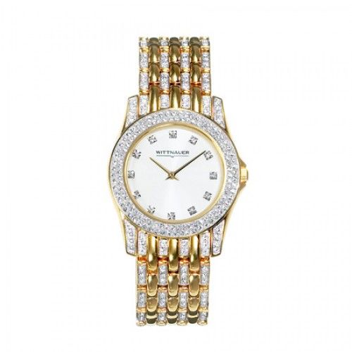 12a07 Wittnauer Mens Watch W Swarovski Crystal Face