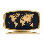 World Map Money Clip Gold Metal Travel Card Holder
