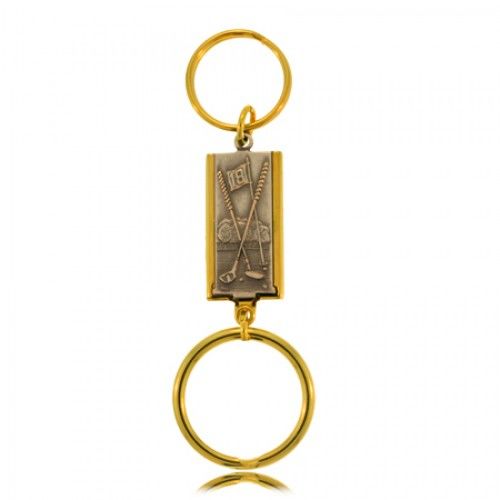Golf Clubs Key Ring Double Ended Ring Polished Metal