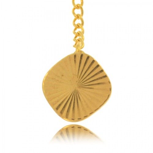 Mens Tie Tack Starburst Pin W/ Chain in Gold Metal