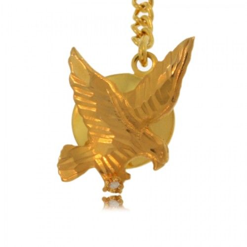 Diamond Tie Tack Golden Eagle Bird Character Tie Clasp