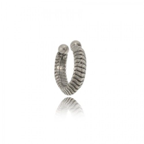 Sterling Silver Ear Cuff Earring Ridged Med Size