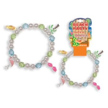 Beach Party Tropical Stretch Bracelet with Charms Case Pack 72