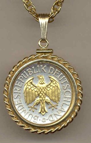 Gorgeous 2-Toned Gold on Silver German  Eagle,  Coin Necklaces