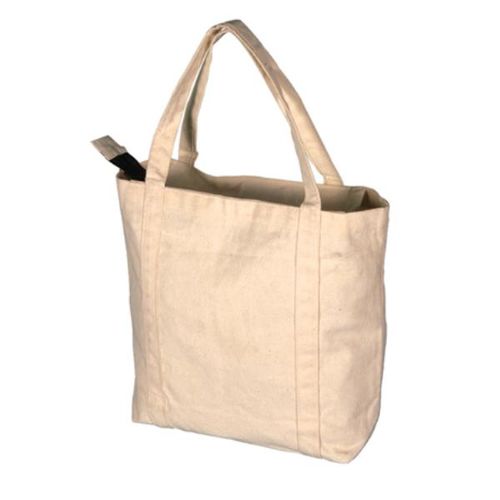 Eco Friendly- Reusable Canvas Cotton Tote w/Zipper Case Pack 12