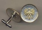 Unique 2-Toned Gold on Silver Polish Eagle,  Coin Cufflinks