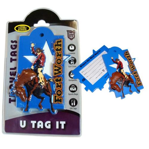 Fort Worth Cowboy Luggage Tag Case Pack 12