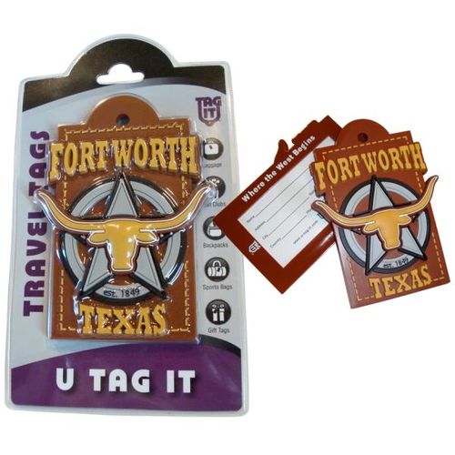 Fort Worth Star Steer Bag Tag Case Pack 12