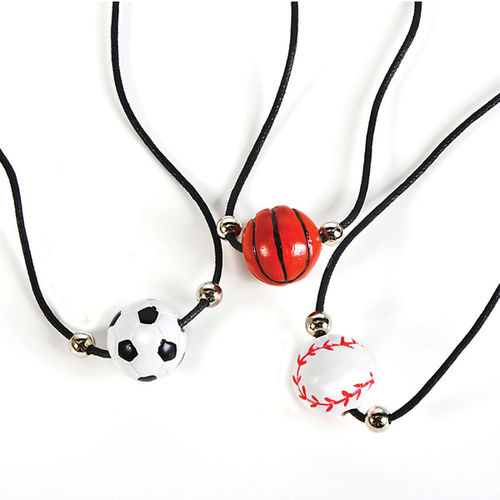 Resin Sport Ball Necklace Assortment Case Pack 12