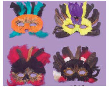 Feather Mask- 4 Styles Case Pack 72
