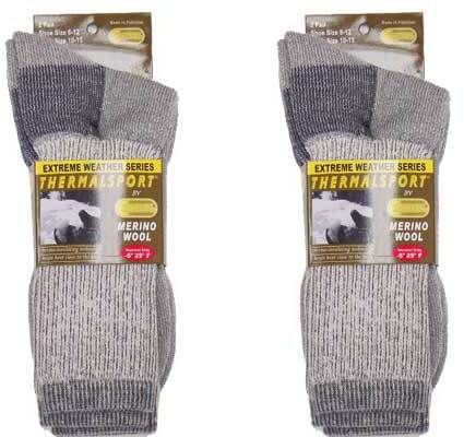 Men's Thermal Merino Wool Sport Socks Case Pack 30