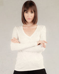 Ladies?  3.5 oz. Long-Sleeve V-Neck