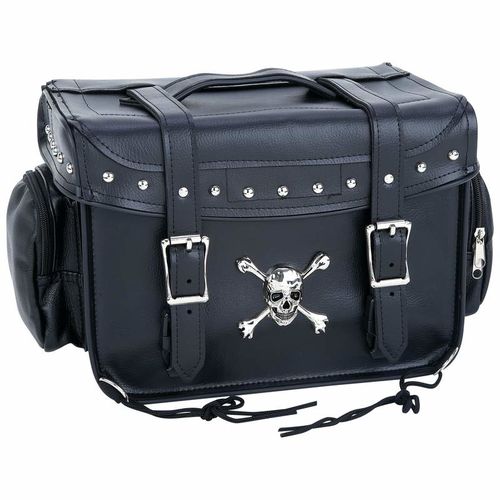 Diamond Plate&trade; Motorcycle Trunk/Cooler Bag with Skull Medallion