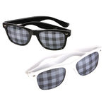 Sunglasses W/Checkered Print Lens Case Pack 12
