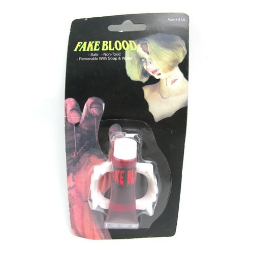 Halloween Fake Blood Pack and Vampire Teeth