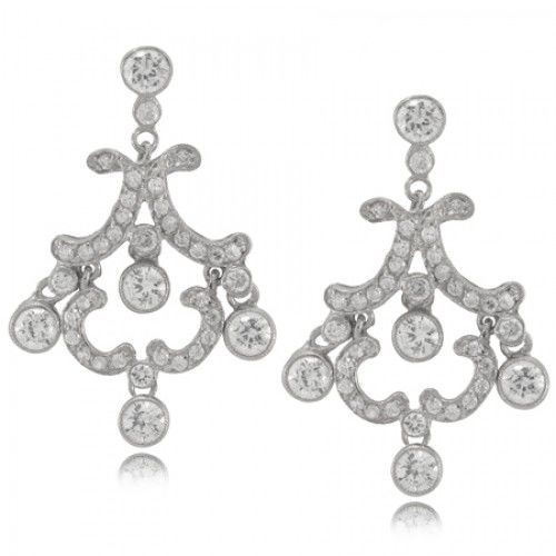 Chandelier Earrings Sterling Silver Cz Ladies Dangles