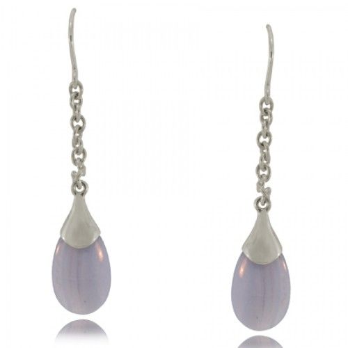 Moonstone Hook Earrings Sterling Silver Dangle Style