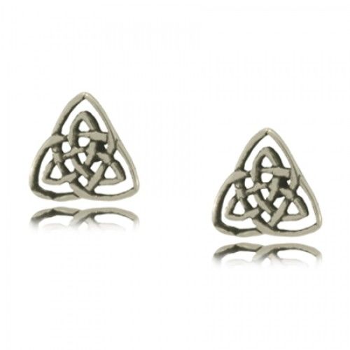 Celtic Trinity Knot Stud Earrings Silver Ladies Posts