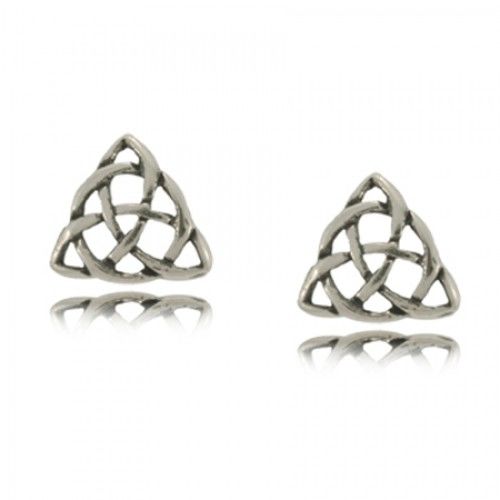 Celtic Knot Stud Earrings Silver Ladies Post New Small